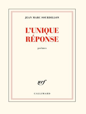 cover image of L'unique réponse